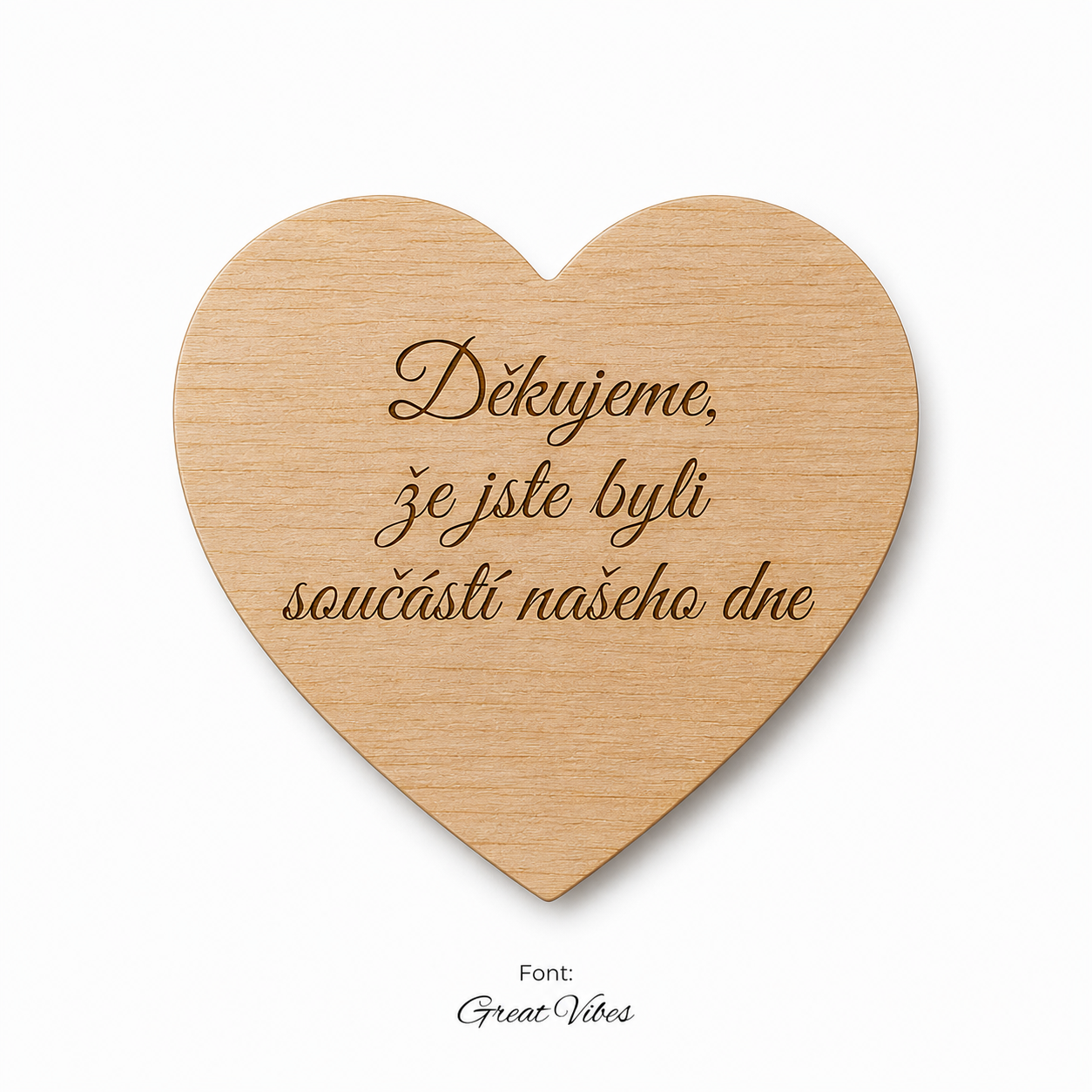 Děkovná kartička Srdce